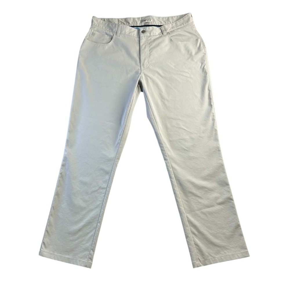 Peter Millar Mens 38x30 British Grey Five Pocket Performance Pants Straight Leg
